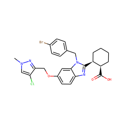 Cn1cc(Cl)c(COc2ccc3nc([C@H]4CCCC[C@H]4C(=O)O)n(Cc4ccc(Br)cc4)c3c2)n1 ZINC000218296013
