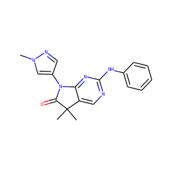 Cn1cc(N2C(=O)C(C)(C)c3cnc(Nc4ccccc4)nc32)cn1 ZINC001772586838