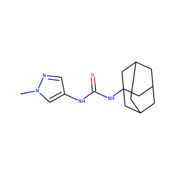 Cn1cc(NC(=O)NC23CC4CC(CC(C4)C2)C3)cn1 ZINC000076061704