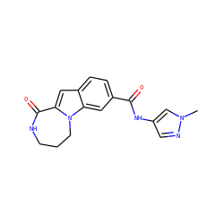 Cn1cc(NC(=O)c2ccc3cc4n(c3c2)CCCNC4=O)cn1 ZINC000073220358