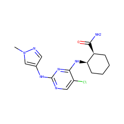 Cn1cc(Nc2ncc(Cl)c(N[C@@H]3CCCC[C@@H]3C(N)=O)n2)cn1 ZINC000084688649