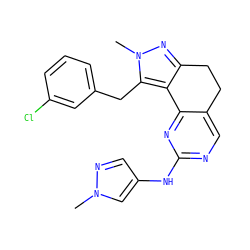 Cn1cc(Nc2ncc3c(n2)-c2c(nn(C)c2Cc2cccc(Cl)c2)CC3)cn1 ZINC000169702335
