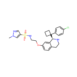 Cn1cc(S(=O)(=O)NCCOc2ccc3c(c2)[C@@H](C2(c4ccc(Cl)cc4)CCC2)NCC3)cn1 ZINC000115178963