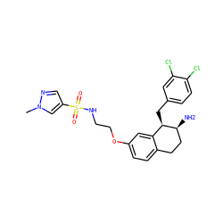 Cn1cc(S(=O)(=O)NCCOc2ccc3c(c2)[C@@H](Cc2ccc(Cl)c(Cl)c2)[C@@H](N)CC3)cn1 ZINC000068245443