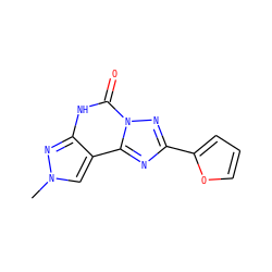 Cn1cc2c(n1)[nH]c(=O)n1nc(-c3ccco3)nc21 ZINC000095579609