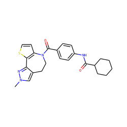 Cn1cc2c(n1)-c1sccc1N(C(=O)c1ccc(NC(=O)C3CCCCC3)cc1)CC2 ZINC000000838594