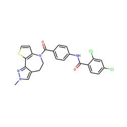 Cn1cc2c(n1)-c1sccc1N(C(=O)c1ccc(NC(=O)c3ccc(Cl)cc3Cl)cc1)CC2 ZINC000000838593