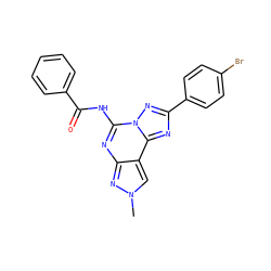 Cn1cc2c(nc(NC(=O)c3ccccc3)n3nc(-c4ccc(Br)cc4)nc23)n1 ZINC000049069470