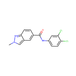 Cn1cc2cc(C(=O)Nc3ccc(Cl)c(Cl)c3)ccc2n1 ZINC000144944420