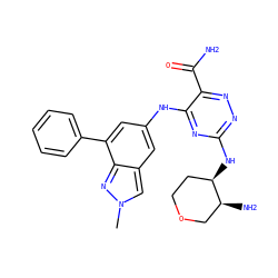 Cn1cc2cc(Nc3nc(N[C@@H]4CCOC[C@@H]4N)nnc3C(N)=O)cc(-c3ccccc3)c2n1 ZINC000205145628