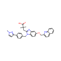 Cn1ccc(-c2ccc(Cn3c(CC(C)(C)C(=O)O)nc4cc(OCc5ccc6ccccc6n5)ccc43)cc2)n1 ZINC000226100969