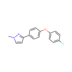 Cn1ccc(-c2ccc(Oc3ccc(F)cc3)cc2)n1 ZINC000013559819