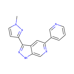 Cn1ccc(-c2n[nH]c3cnc(-c4cccnc4)cc23)n1 ZINC000205264361