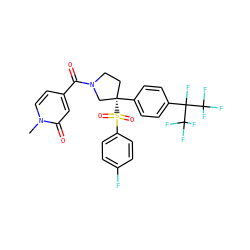Cn1ccc(C(=O)N2CC[C@](c3ccc(C(F)(C(F)(F)F)C(F)(F)F)cc3)(S(=O)(=O)c3ccc(F)cc3)C2)cc1=O ZINC001772596040