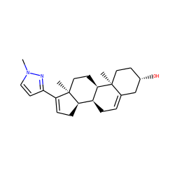 Cn1ccc(C2=CC[C@@H]3[C@@H]4CC=C5C[C@@H](O)CC[C@]5(C)[C@@H]4CC[C@]23C)n1 ZINC000026995316