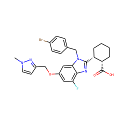 Cn1ccc(COc2cc(F)c3nc([C@@H]4CCCC[C@@H]4C(=O)O)n(Cc4ccc(Br)cc4)c3c2)n1 ZINC000226024159