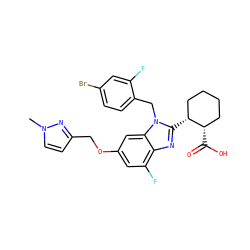 Cn1ccc(COc2cc(F)c3nc([C@@H]4CCCC[C@@H]4C(=O)O)n(Cc4ccc(Br)cc4F)c3c2)n1 ZINC000226029561