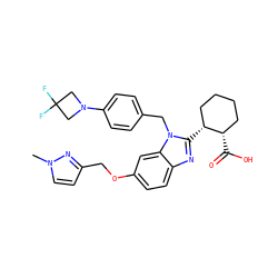 Cn1ccc(COc2ccc3nc([C@@H]4CCCC[C@@H]4C(=O)O)n(Cc4ccc(N5CC(F)(F)C5)cc4)c3c2)n1 ZINC000226028997