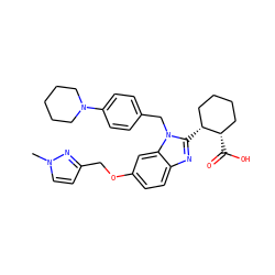Cn1ccc(COc2ccc3nc([C@@H]4CCCC[C@@H]4C(=O)O)n(Cc4ccc(N5CCCCC5)cc4)c3c2)n1 ZINC000226041985