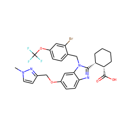 Cn1ccc(COc2ccc3nc([C@@H]4CCCC[C@@H]4C(=O)O)n(Cc4ccc(OC(F)(F)F)cc4Br)c3c2)n1 ZINC000226036717