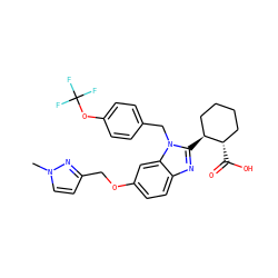 Cn1ccc(COc2ccc3nc([C@H]4CCCC[C@@H]4C(=O)O)n(Cc4ccc(OC(F)(F)F)cc4)c3c2)n1 ZINC000221567829
