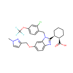 Cn1ccc(COc2ccc3nc([C@H]4CCCC[C@H]4C(=O)O)n(Cc4ccc(OC(F)(F)F)cc4Cl)c3c2)n1 ZINC000226030054