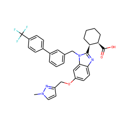 Cn1ccc(COc2ccc3nc([C@H]4CCCC[C@H]4C(=O)O)n(Cc4cccc(-c5ccc(C(F)(F)F)cc5)c4)c3c2)n1 ZINC000218220552