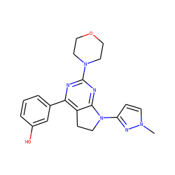 Cn1ccc(N2CCc3c(-c4cccc(O)c4)nc(N4CCOCC4)nc32)n1 ZINC000095594693