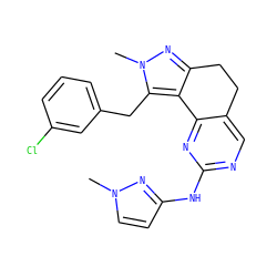 Cn1ccc(Nc2ncc3c(n2)-c2c(nn(C)c2Cc2cccc(Cl)c2)CC3)n1 ZINC000169702326