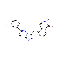 Cn1ccc2c(Cc3nnc4ccc(-c5cccc(F)c5)nn34)cccc2c1=O ZINC000073169010