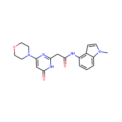 Cn1ccc2c(NC(=O)Cc3nc(N4CCOCC4)cc(=O)[nH]3)cccc21 ZINC000115072401