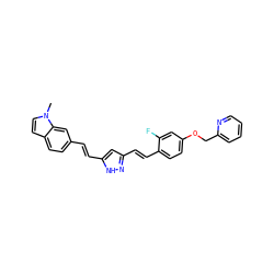 Cn1ccc2ccc(/C=C/c3cc(/C=C/c4ccc(OCc5ccccn5)cc4F)n[nH]3)cc21 ZINC001772649826
