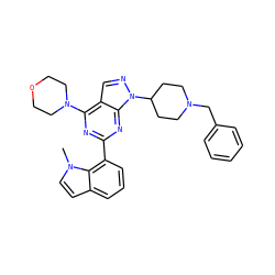 Cn1ccc2cccc(-c3nc(N4CCOCC4)c4cnn(C5CCN(Cc6ccccc6)CC5)c4n3)c21 ZINC000045298953