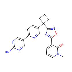 Cn1cccc(-c2nc(C3(c4ccc(-c5cnc(N)nc5)nc4)CCC3)no2)c1=O ZINC000096175482
