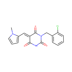 Cn1cccc1/C=C1\C(=O)NC(=O)N(Cc2ccccc2Cl)C1=O ZINC000012731617