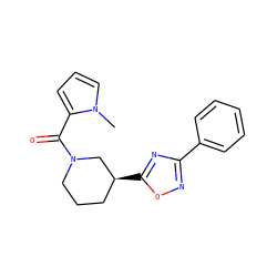 Cn1cccc1C(=O)N1CCC[C@H](c2nc(-c3ccccc3)no2)C1 ZINC000095592385