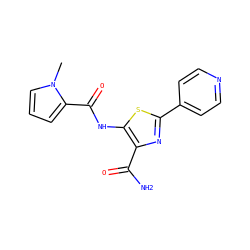 Cn1cccc1C(=O)Nc1sc(-c2ccncc2)nc1C(N)=O ZINC000206316078