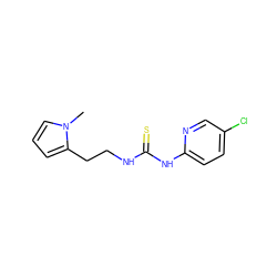 Cn1cccc1CCNC(=S)Nc1ccc(Cl)cn1 ZINC000013759883