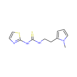 Cn1cccc1CCNC(=S)Nc1nccs1 ZINC000013744883