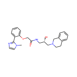 Cn1ccnc1-c1ccccc1OCC(=O)NC[C@H](O)CN1CCc2ccccc2C1 ZINC000218919781