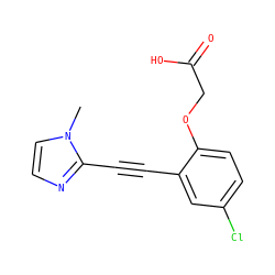 Cn1ccnc1C#Cc1cc(Cl)ccc1OCC(=O)O ZINC000073170106