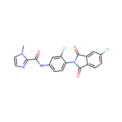 Cn1ccnc1C(=O)Nc1ccc(N2C(=O)c3ccc(Cl)cc3C2=O)c(Cl)c1 ZINC000653708666