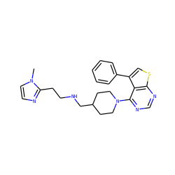 Cn1ccnc1CCNCC1CCN(c2ncnc3scc(-c4ccccc4)c23)CC1 ZINC000146379929