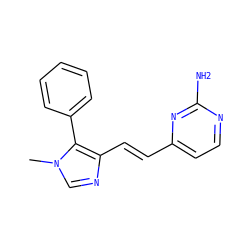 Cn1cnc(/C=C/c2ccnc(N)n2)c1-c1ccccc1 ZINC000040836678