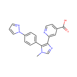 Cn1cnc(-c2cc(C(=O)O)ccn2)c1-c1ccc(-n2cccn2)cc1 ZINC000225942093