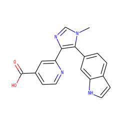 Cn1cnc(-c2cc(C(=O)O)ccn2)c1-c1ccc2cc[nH]c2c1 ZINC000225942245