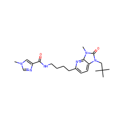 Cn1cnc(C(=O)NCCCCc2ccc3c(n2)n(C)c(=O)n3CC(C)(C)C)c1 ZINC000145237735