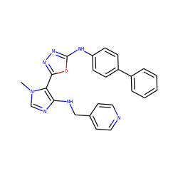 Cn1cnc(NCc2ccncc2)c1-c1nnc(Nc2ccc(-c3ccccc3)cc2)o1 ZINC000028571502