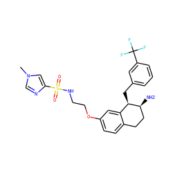 Cn1cnc(S(=O)(=O)NCCOc2ccc3c(c2)[C@@H](Cc2cccc(C(F)(F)F)c2)[C@@H](N)CC3)c1 ZINC000199978471