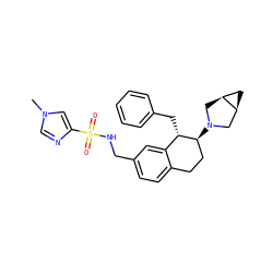 Cn1cnc(S(=O)(=O)NCc2ccc3c(c2)[C@H](Cc2ccccc2)[C@@H](N2C[C@H]4C[C@H]4C2)CC3)c1 ZINC000144664055